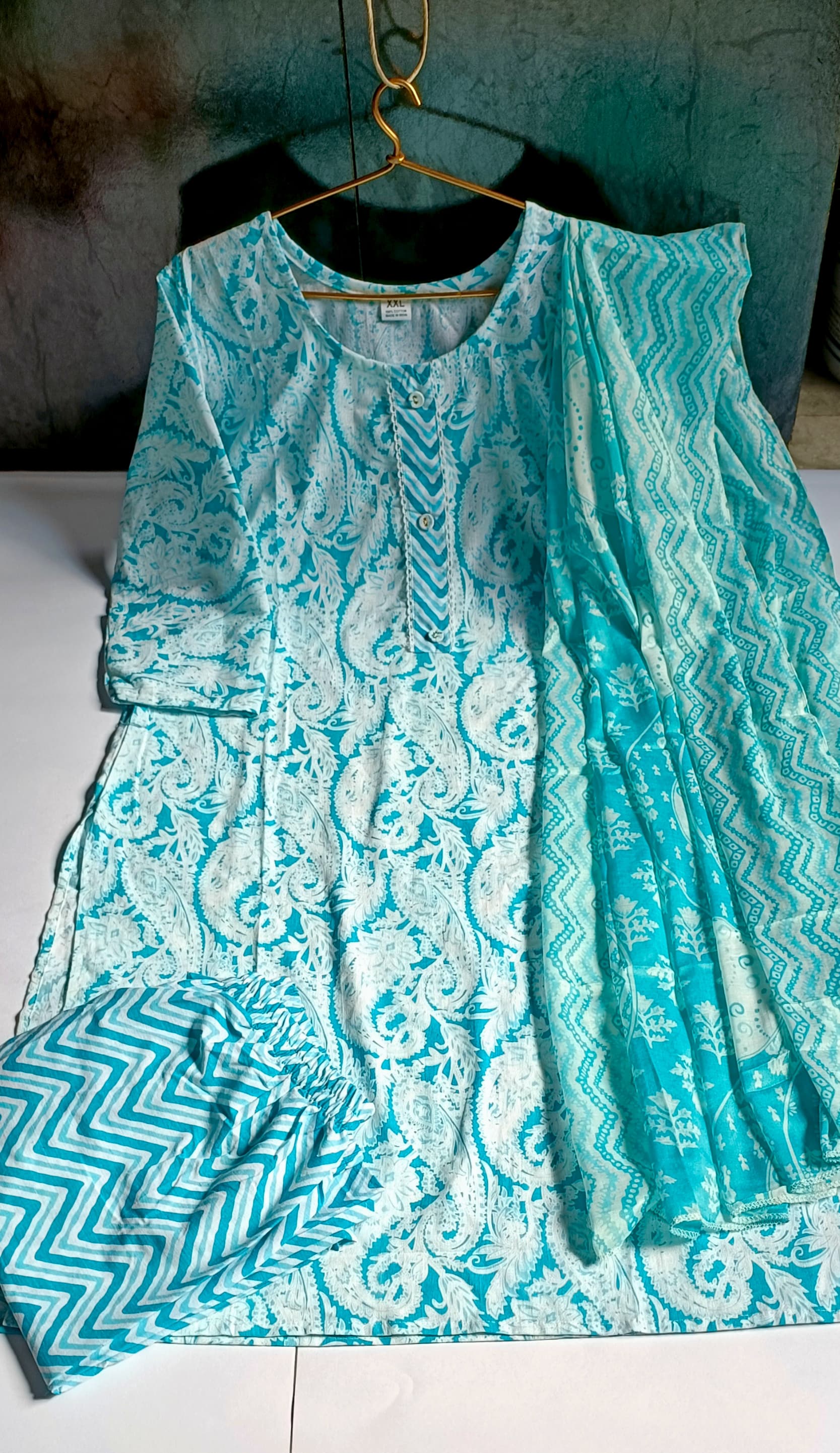 Turquoise 3-Piece Kurti