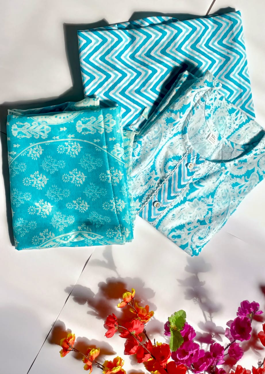 Turquoise 3-Piece Kurti