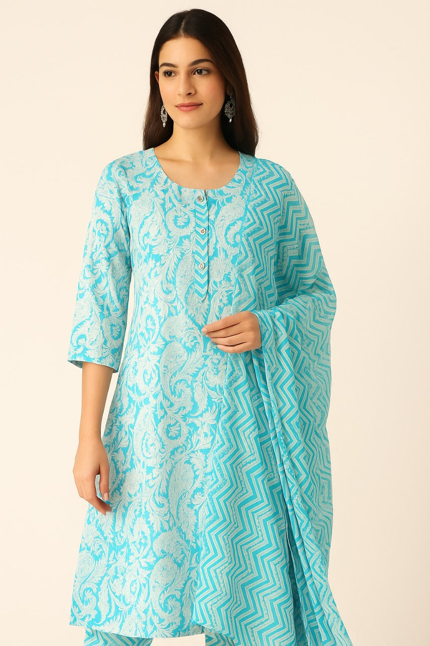 Turquoise 3-Piece Kurti